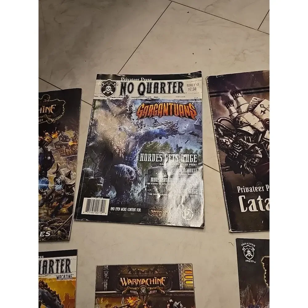 Lot of 7 Vintage Privateer Press No Quarter and Warmachine RPG Catalog Magazines
